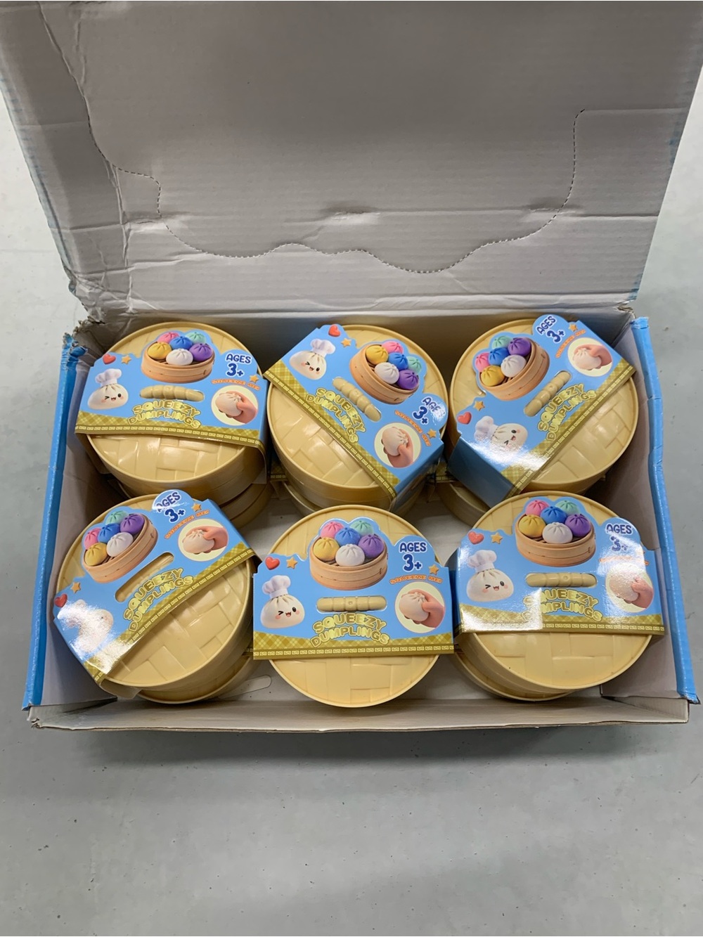 12 PCs Rainbow squishy dumpling bun Box